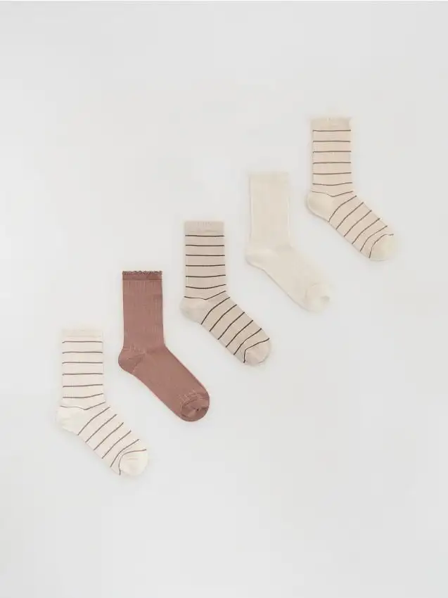 Calzini lunghi in viscosa 5 pack Colore beige