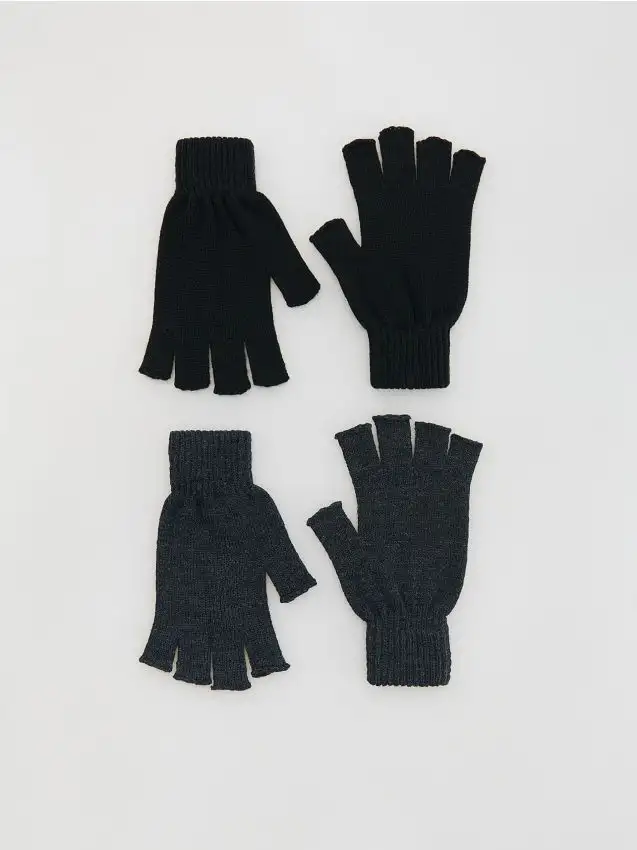 Guanti mezze dita 2 pack Colore nero