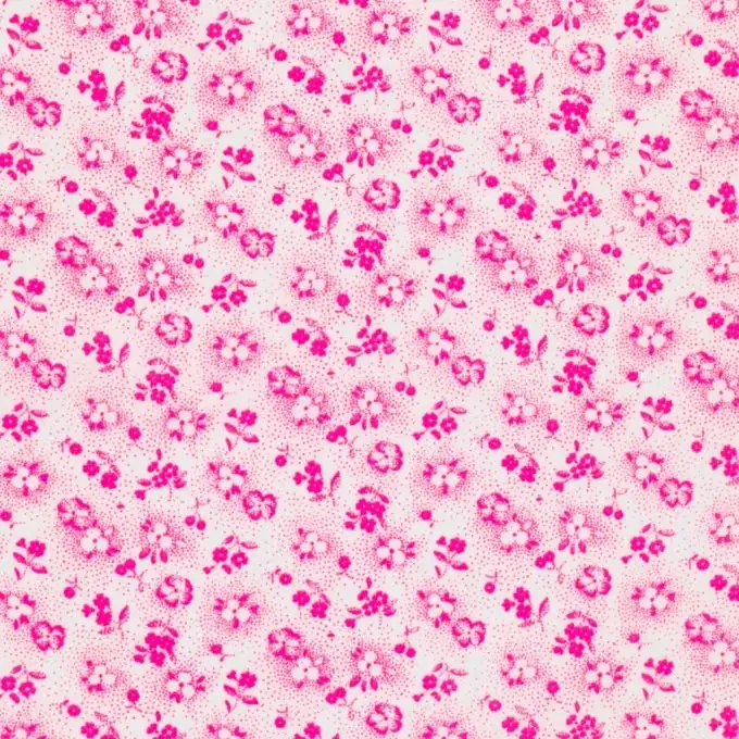 Tessuto popeline fiori rosa fluo