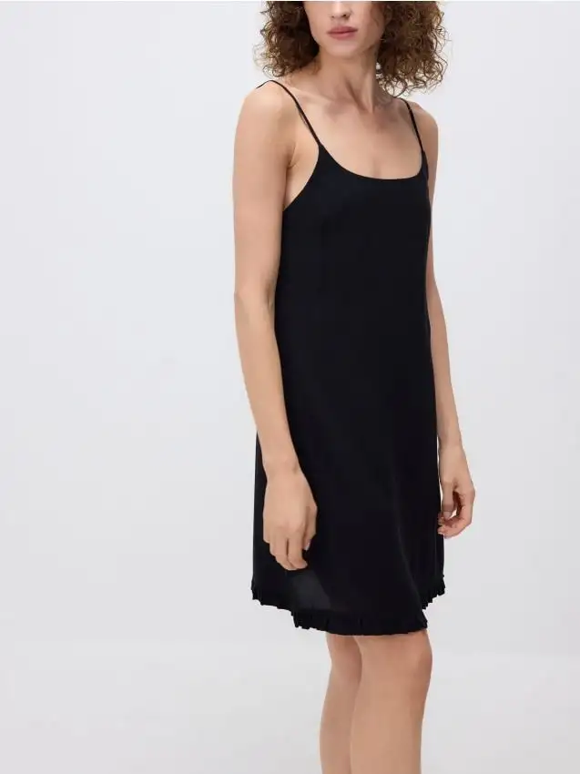 Camicia da notte in viscosa Colore nero