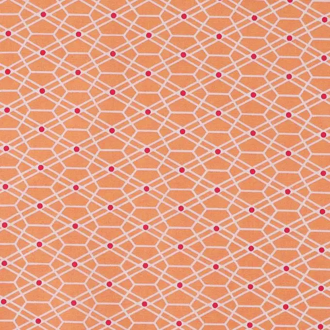 Tessuto popeline rombi corallo
