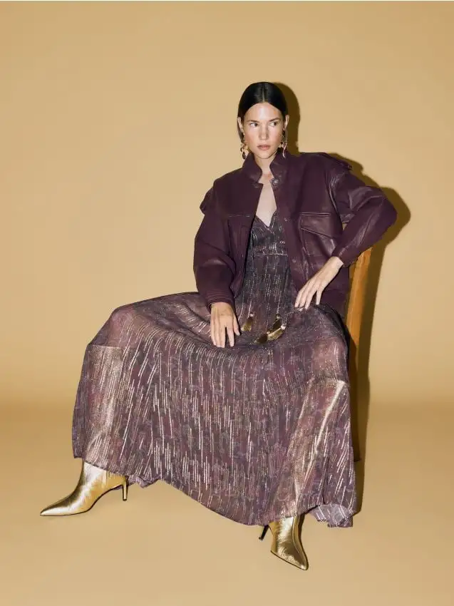 Stivali in pelle con tacco a spillo Colore oro