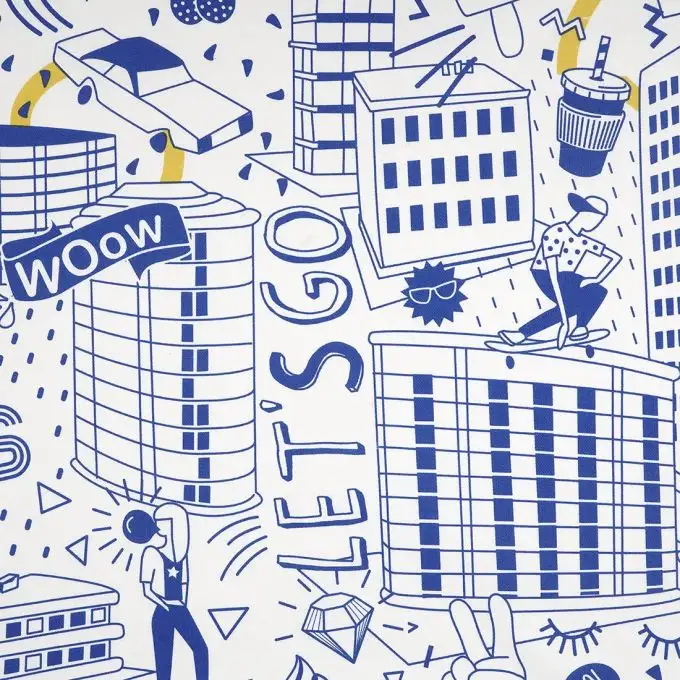 Tessuto saia City blu