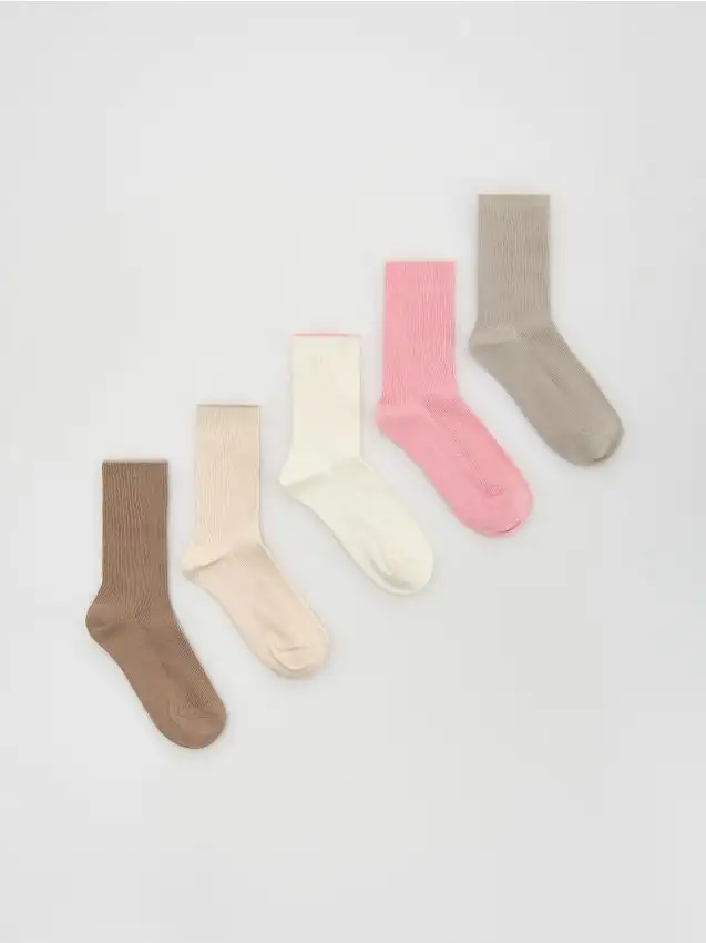 Calze lunghe 5 pezzi Colore panna