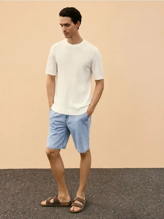 Maglione traforato in viscosa Colore bianco