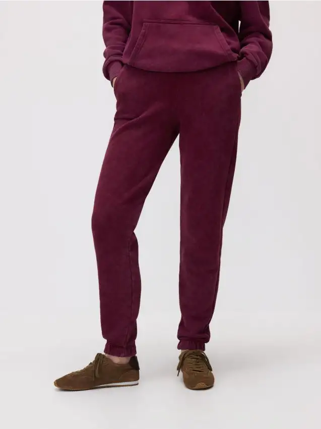 Pantaloni da tuta in misto cotone Colore viola scuro