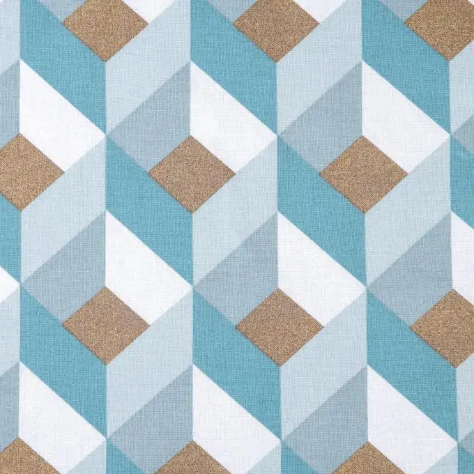 Tessuto cotone spesso Majorelle cubi