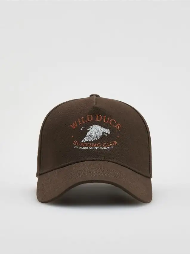 Cappello da baseball con ricamo Colore marrone scuro