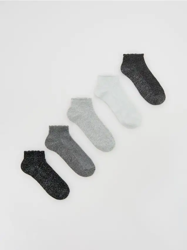 Calzini con filo metallizzato – confezione da 5 Colore panna