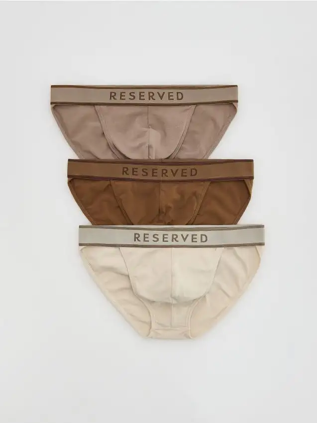 Confezione da 3 paia di slip in misto cotone Colore caffè