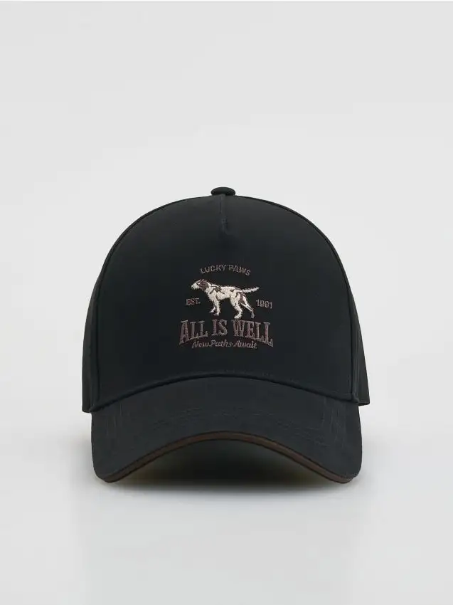 Cappello da baseball con ricamo Colore nero