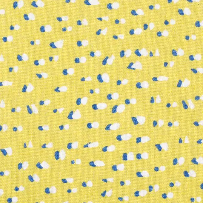 Tessuto cotone giallo a pois