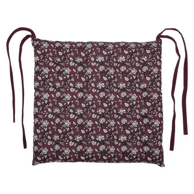 Cuscino sedia bordeaux fiori piccoli