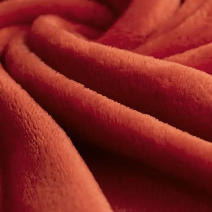 Tessuto doudou Cozy tinta unita terracotta