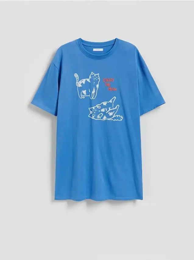 Camicia da notte stampata Colore blu