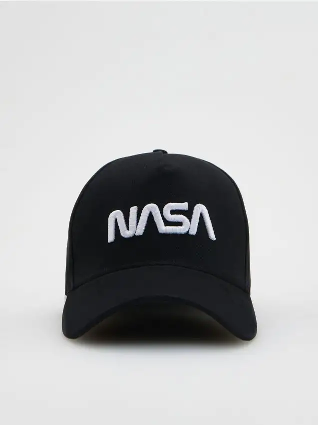 Cappellino baseball con logo NASA Colore nero