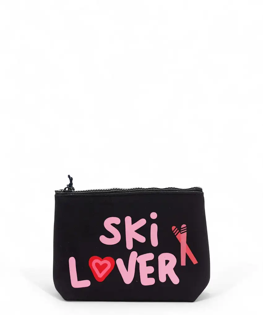 Pochette Aline con stampa SKI LOVER e zip - MC2 SAINT BARTH