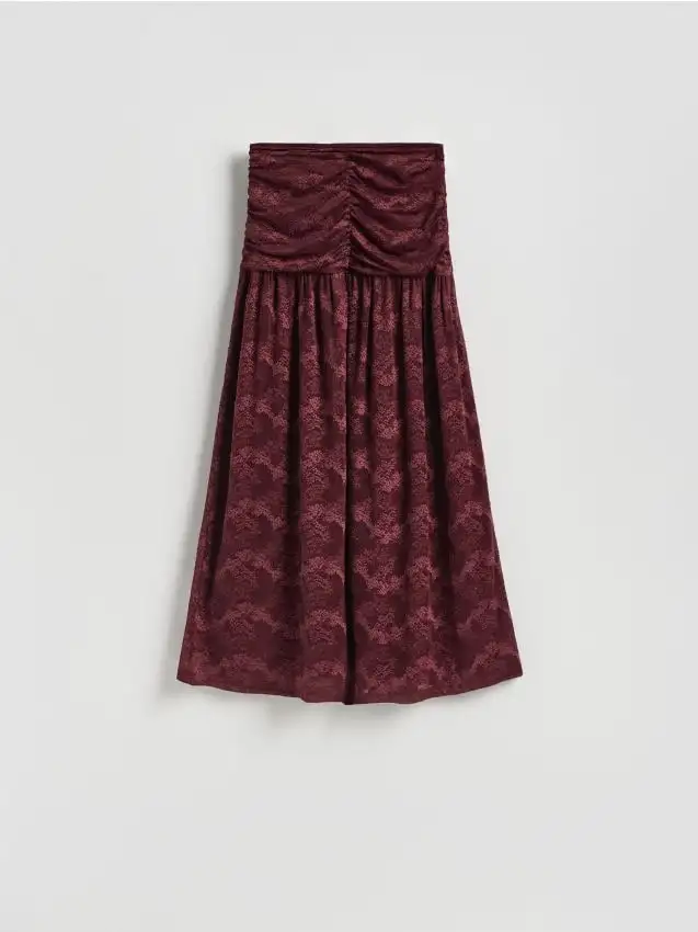 Gonna midi in pizzo Colore maroon