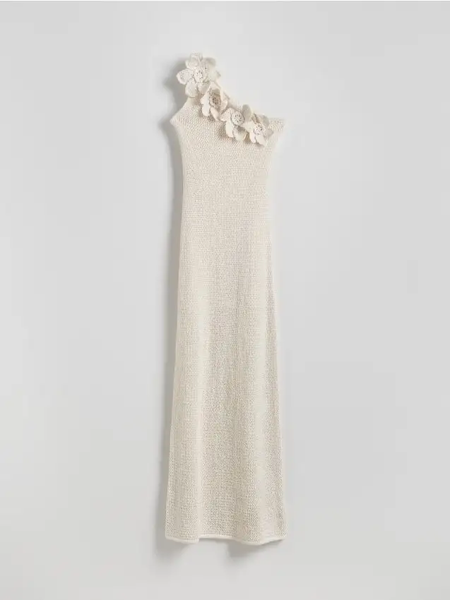 Abito maxi all'uncinetto Colore nude