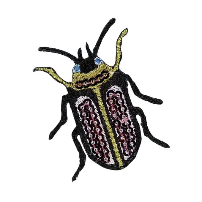Ecusson scarabeo paillettes rosa