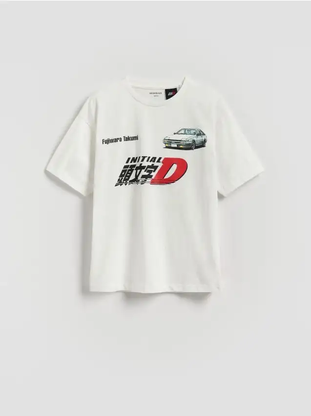 Maglietta in cotone Initial D Colore bianco