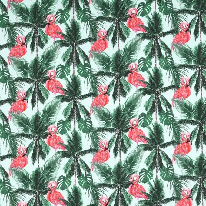 Tessuto cretonne fiammingo palma multicolore 150cm