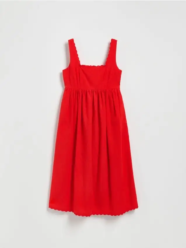 Abito con miscela di lino Colore rosso