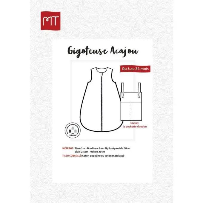 patron sac de couchage mi saison et organisateur bébé