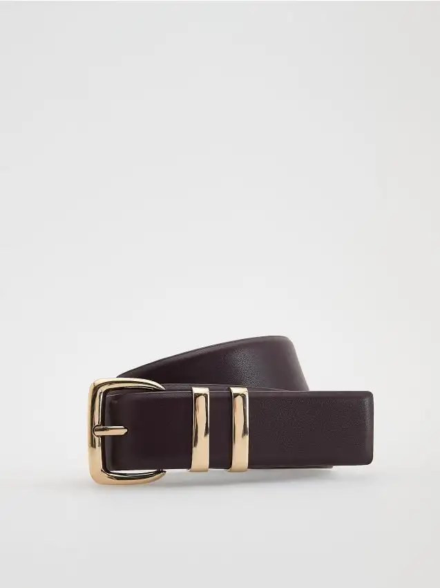 Cintura con fibbia decorativa Colore mogano