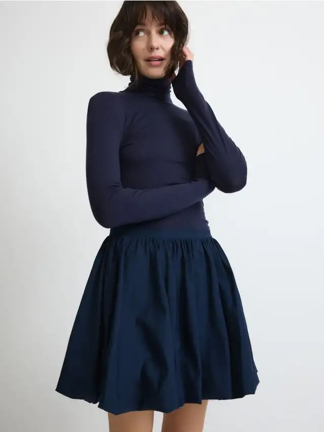 Minigonna a palloncino Colore blu scuro