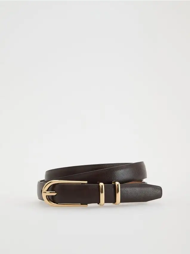 Cintura realizzata con materiali misti Colore marrone scuro