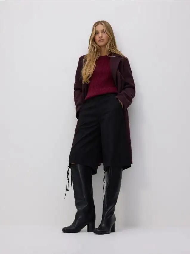 Stivali in pelle allacciati Colore nero