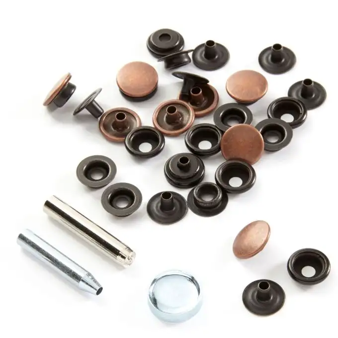 bottone a pressione senza cuciture tessuti pesanti con set di posa