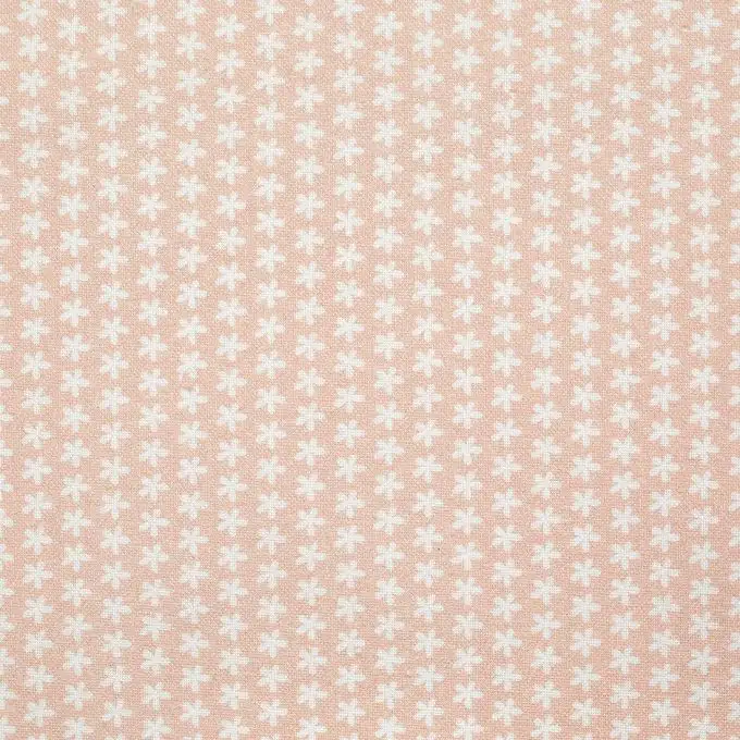 Tessuto cotone rosa fiori bianchi