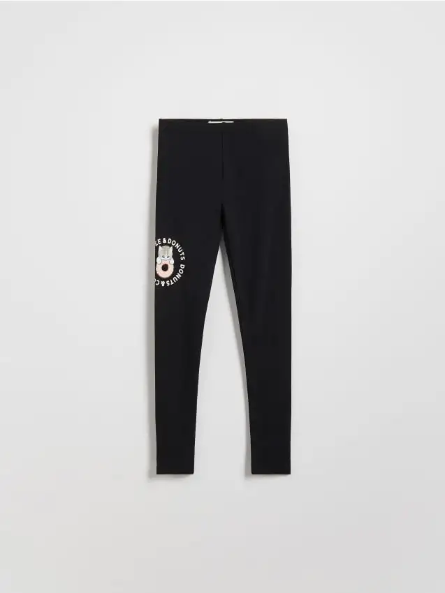 Leggings in misto cotone stampati Colore nero