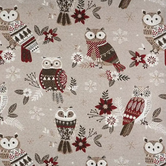 Tessuto jacquard beige gufi