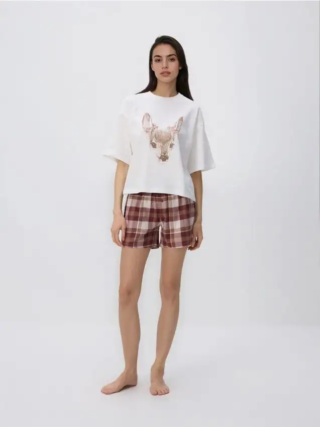 Set pigiama due pezzi stampato Colore viola