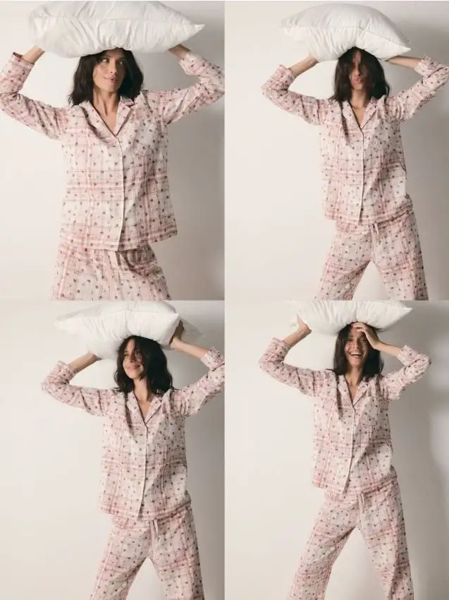 Set pigiama da due pezzi fantasia Colore rosa pastello