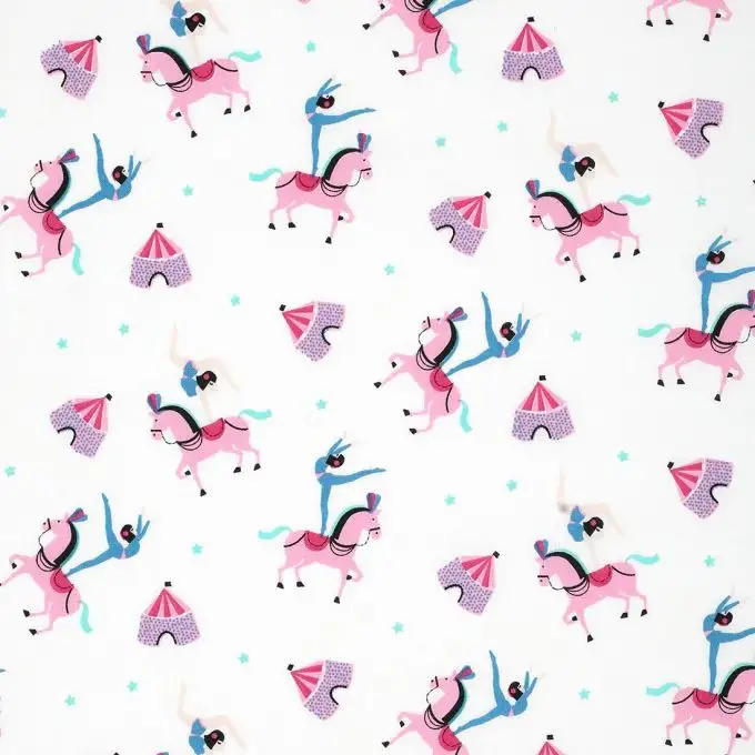 Tessuto bambino cotone circo rosa