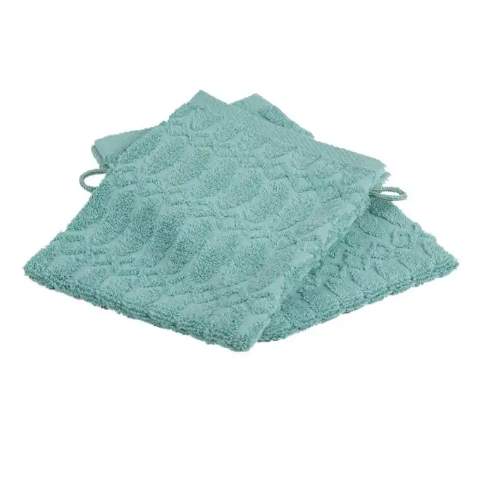 Set 2 guanti da bagno cotone bio blu