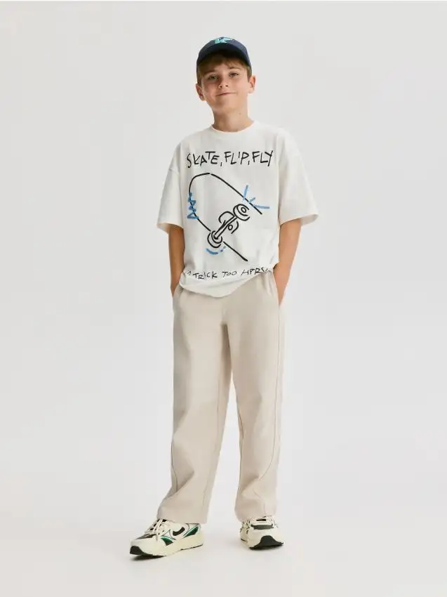 Pantaloni in cotone Colore beige