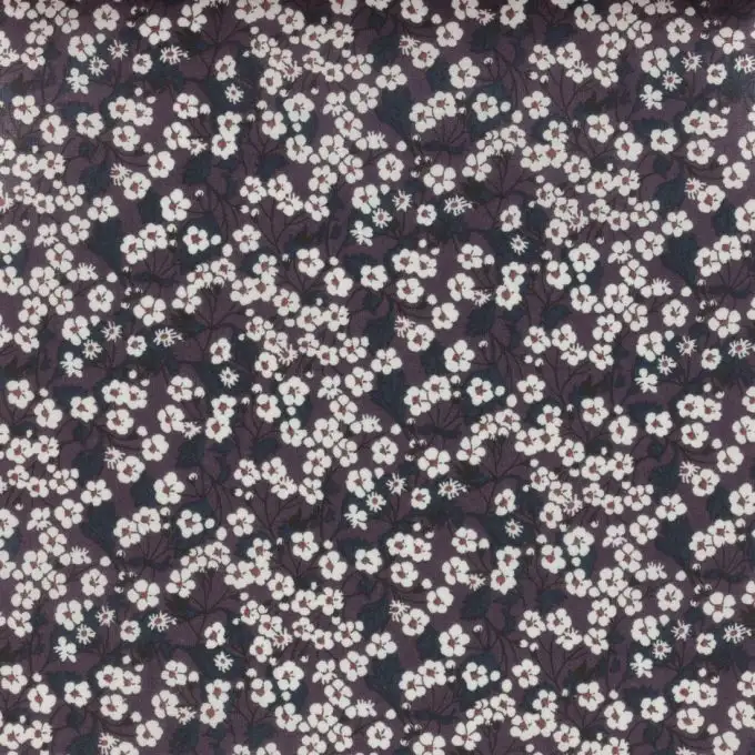 Tessuto popeline cotone Liberty Mitsi Valeria viola