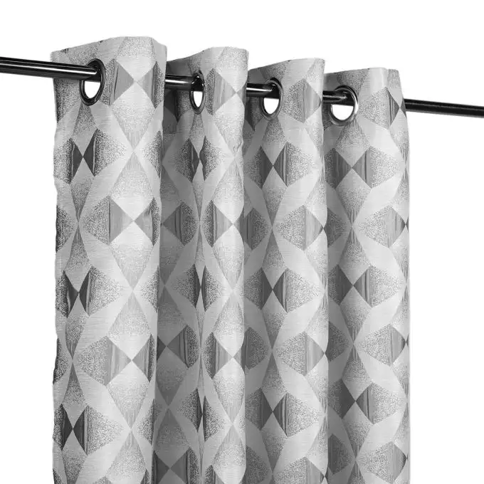 Tenda jacquard grigia geometrica