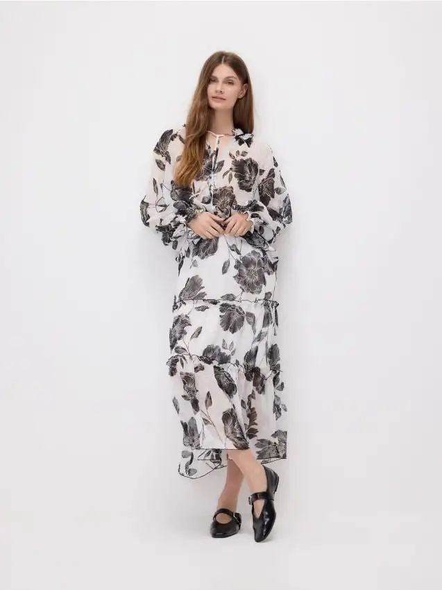 Maxi gonna fantasia Colore nero