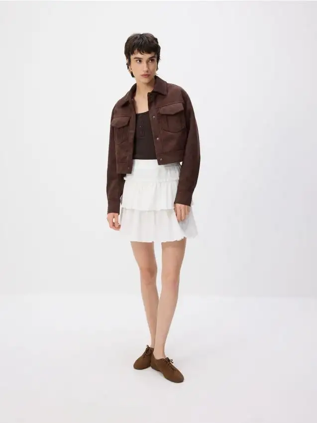 Minigonna con volant Colore bianco