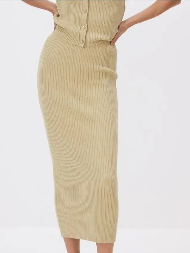 Maxi gonna in maglia Colore verde pallido