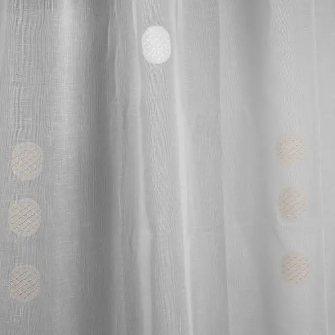 Tessuto velo bianco cerchi beige