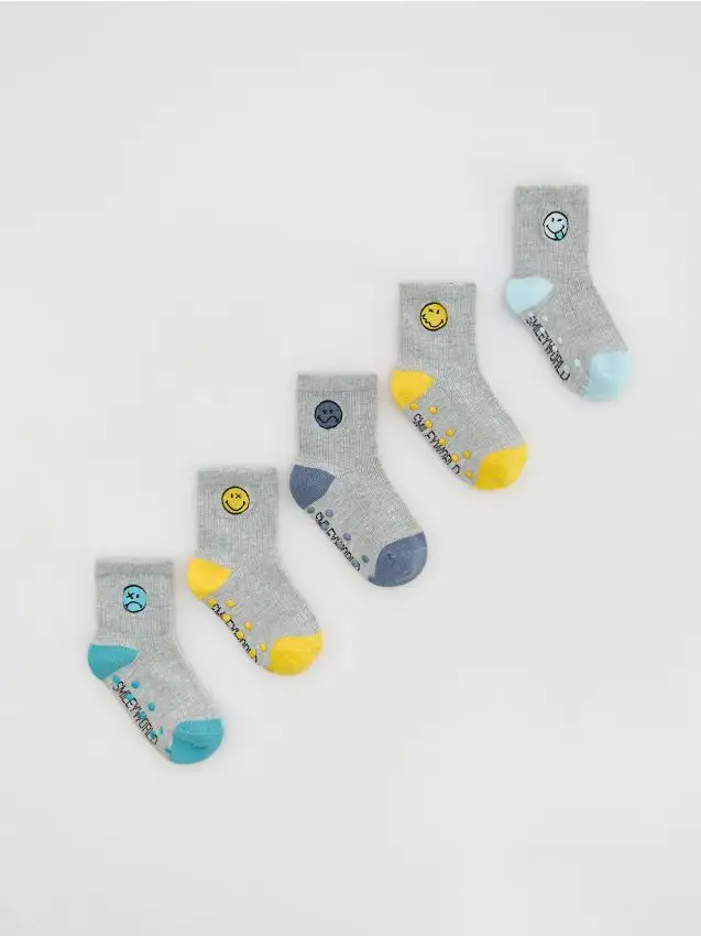 Calzini SmileyWorld® 5 pezzi Colore grigio scuro