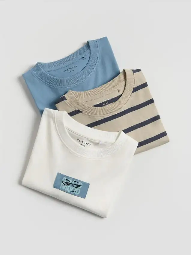 Maglietta in cotone 3 pack Colore azzurro