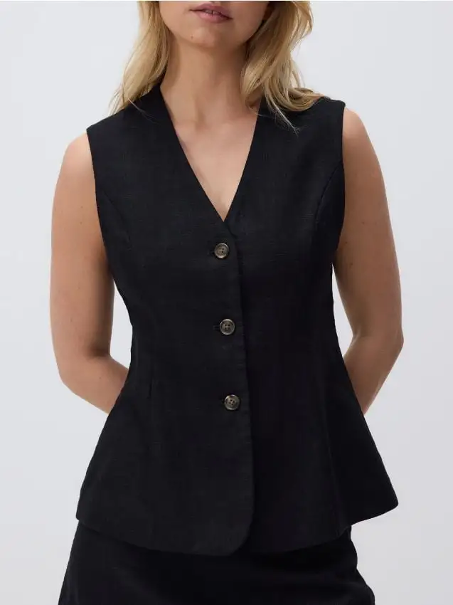 Gilet in tessuto di ramia Colore nero